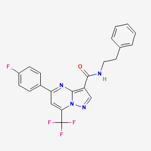 5-(4-fluorophenyl)-N-(2-phenylethyl)-7-(trifluoromethyl)pyrazolo[1,5-a]pyrimidine-3-carboxamide