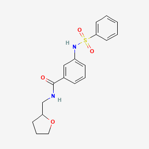 molecular formula C18H20N2O4S B4587447 3-[(phenylsulfonyl)amino]-N-(tetrahydro-2-furanylmethyl)benzamide 