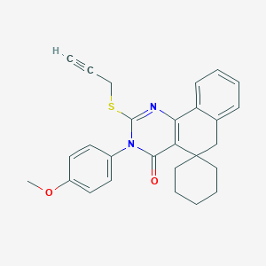 molecular formula C27H26N2O2S B458745 3-(4-methoxyphenyl)-2-prop-2-ynylsulfanylspiro[6H-benzo[h]quinazoline-5,1'-cyclohexane]-4-one CAS No. 331961-91-2