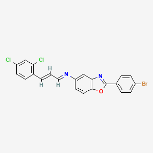 N-[2-(4-BROMOPHENYL)-1,3-BENZOXAZOL-5-YL]-N-[(E,2E)-3-(2,4-DICHLOROPHENYL)-2-PROPENYLIDENE]AMINE