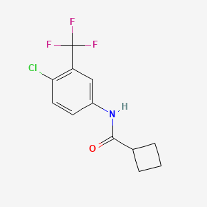 molecular formula C12H11ClF3NO B4587476 N-[4-chloro-3-(trifluoromethyl)phenyl]cyclobutanecarboxamide 