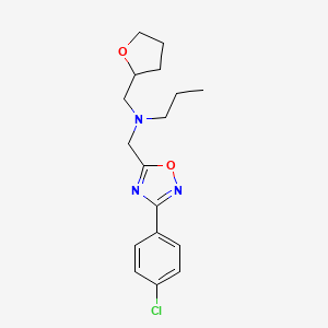 molecular formula C17H22ClN3O2 B4587511 N-{[3-(4-chlorophenyl)-1,2,4-oxadiazol-5-yl]methyl}-N-(tetrahydro-2-furanylmethyl)-1-propanamine 