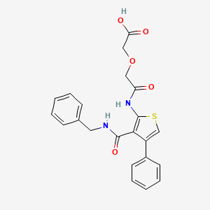 molecular formula C22H20N2O5S B4587523 2-[2-({3-[(BENZYLAMINO)CARBONYL]-4-PHENYL-2-THIENYL}AMINO)-2-OXOETHOXY]ACETIC ACID 