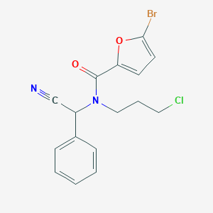 molecular formula C16H14BrClN2O2 B458755 5-bromo-N-(3-chloropropyl)-N-[cyano(phenyl)methyl]furan-2-carboxamide 