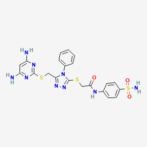 N-[4-(aminosulfonyl)phenyl]-2-[(5-{[(4,6-diamino-2-pyrimidinyl)thio]methyl}-4-phenyl-4H-1,2,4-triazol-3-yl)thio]acetamide