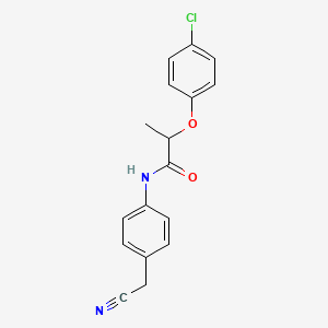 molecular formula C17H15ClN2O2 B4587570 2-(4-chlorophenoxy)-N-[4-(cyanomethyl)phenyl]propanamide 