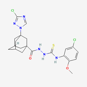 molecular formula C21H24Cl2N6O2S B4587575 N-(5-chloro-2-methoxyphenyl)-2-{[3-(3-chloro-1H-1,2,4-triazol-1-yl)-1-adamantyl]carbonyl}hydrazinecarbothioamide 