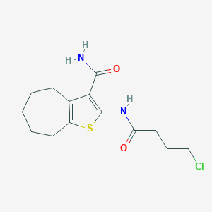 molecular formula C14H19ClN2O2S B458760 2-[(4-chlorobutanoyl)amino]-5,6,7,8-tetrahydro-4H-cyclohepta[b]thiophene-3-carboxamide 