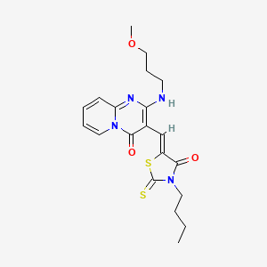 3-[(Z)-(3-butyl-4-oxo-2-thioxo-1,3-thiazolidin-5-ylidene)methyl]-2-[(3-methoxypropyl)amino]-4H-pyrido[1,2-a]pyrimidin-4-one