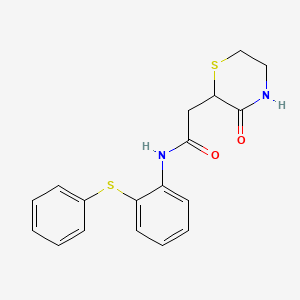 molecular formula C18H18N2O2S2 B4587601 2-(3-oxothiomorpholin-2-yl)-N-[2-(phenylsulfanyl)phenyl]acetamide 