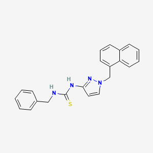 molecular formula C22H20N4S B4587606 N-benzyl-N'-[1-(1-naphthylmethyl)-1H-pyrazol-3-yl]thiourea 