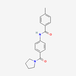 molecular formula C19H20N2O2 B4587613 4-methyl-N-[4-(pyrrolidin-1-ylcarbonyl)phenyl]benzamide 