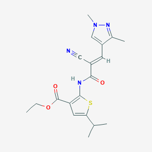 ethyl 2-{[2-cyano-3-(1,3-dimethyl-1H-pyrazol-4-yl)acryloyl]amino}-5-isopropyl-3-thiophenecarboxylate