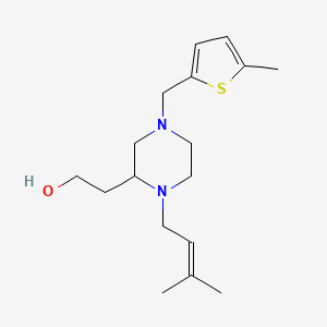 molecular formula C17H28N2OS B4587630 2-{1-(3-methyl-2-buten-1-yl)-4-[(5-methyl-2-thienyl)methyl]-2-piperazinyl}ethanol 