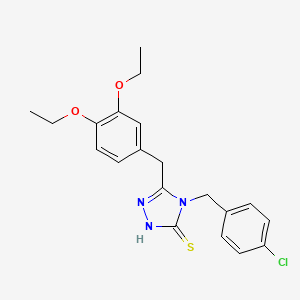 molecular formula C20H22ClN3O2S B4587643 4-(4-chlorobenzyl)-5-(3,4-diethoxybenzyl)-4H-1,2,4-triazole-3-thiol 