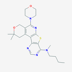 molecular formula C23H31N5O2S B458765 N-Butyl-N,4,4-trimethyl-8-morpholin-4-yl-5-oxa-11-thia-9,14,16-triazatetracyclo[8.7.0.02,7.012,17]heptadeca-1(10),2(7),8,12(17),13,15-hexaen-13-amine CAS No. 374545-69-4