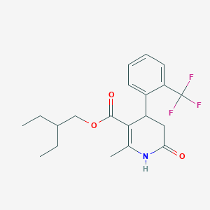 2-Ethylbutyl 2-methyl-6-oxo-4-[2-(trifluoromethyl)phenyl]-1,4,5,6-tetrahydropyridine-3-carboxylate