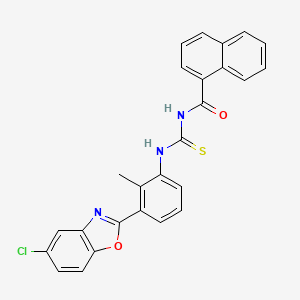 N-{[3-(5-chloro-1,3-benzoxazol-2-yl)-2-methylphenyl]carbamothioyl}naphthalene-1-carboxamide