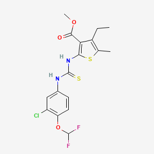 methyl 2-[({[3-chloro-4-(difluoromethoxy)phenyl]amino}carbonothioyl)amino]-4-ethyl-5-methyl-3-thiophenecarboxylate