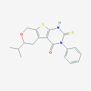 6-isopropyl-3-phenyl-2-sulfanyl-3,5,6,8-tetrahydro-4H-pyrano[4',3':4,5]thieno[2,3-d]pyrimidin-4-one
