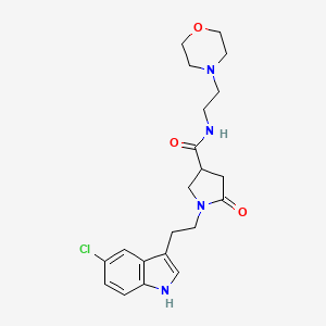 1-[2-(5-chloro-1H-indol-3-yl)ethyl]-N-[2-(morpholin-4-yl)ethyl]-5-oxopyrrolidine-3-carboxamide