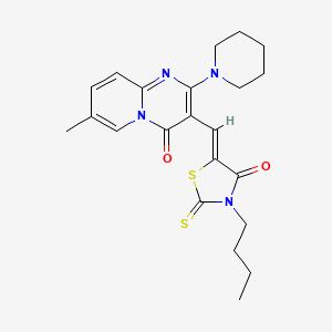 molecular formula C22H26N4O2S2 B4587749 3-[(3-butyl-4-oxo-2-thioxo-1,3-thiazolidin-5-ylidene)methyl]-7-methyl-2-(1-piperidinyl)-4H-pyrido[1,2-a]pyrimidin-4-one 