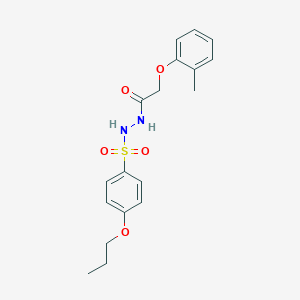 molecular formula C18H22N2O5S B458776 N'-[(2-methylphenoxy)acetyl]-4-propoxybenzenesulfonohydrazide CAS No. 445262-02-2