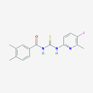 N-[(5-iodo-6-methylpyridin-2-yl)carbamothioyl]-3,4-dimethylbenzamide