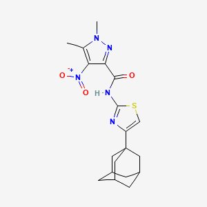 molecular formula C19H23N5O3S B4587803 N-[4-(1-adamantyl)-1,3-thiazol-2-yl]-1,5-dimethyl-4-nitro-1H-pyrazole-3-carboxamide 