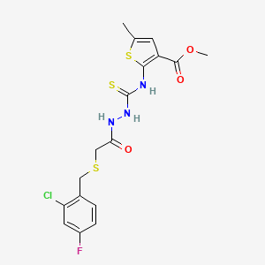 methyl 2-{[(2-{[(2-chloro-4-fluorobenzyl)thio]acetyl}hydrazino)carbonothioyl]amino}-5-methyl-3-thiophenecarboxylate