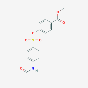 molecular formula C16H15NO6S B458783 Methyl 4-({[4-(acetylamino)phenyl]sulfonyl}oxy)benzoate 