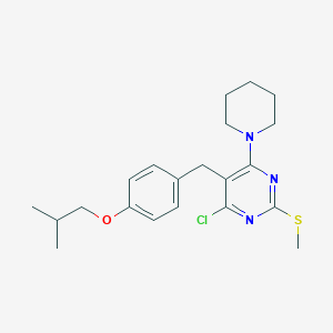 4-Chloro-5-(4-isobutoxybenzyl)-2-(methylsulfanyl)-6-(1-piperidinyl)pyrimidine