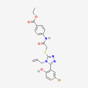 molecular formula C22H21BrN4O4S B4587871 ethyl 4-[({[4-allyl-5-(5-bromo-2-hydroxyphenyl)-4H-1,2,4-triazol-3-yl]thio}acetyl)amino]benzoate 