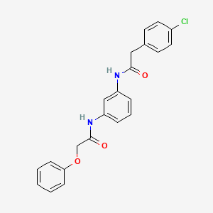 molecular formula C22H19ClN2O3 B4587915 2-(4-chlorophenyl)-N-{3-[(phenoxyacetyl)amino]phenyl}acetamide 