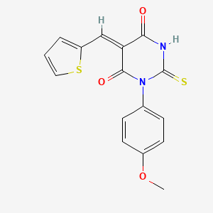 1-(4-methoxyphenyl)-5-(2-thienylmethylene)-2-thioxodihydro-4,6(1H,5H)-pyrimidinedione