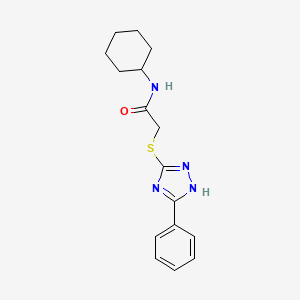 molecular formula C16H20N4OS B4587925 N-cyclohexyl-2-[(5-phenyl-4H-1,2,4-triazol-3-yl)sulfanyl]acetamide 