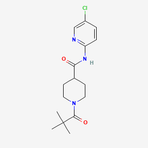 molecular formula C16H22ClN3O2 B4587952 N-(5-chloropyridin-2-yl)-1-(2,2-dimethylpropanoyl)piperidine-4-carboxamide 