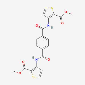 molecular formula C20H16N2O6S2 B4587956 METHYL 3-{[4-({[2-(METHOXYCARBONYL)-3-THIENYL]AMINO}CARBONYL)BENZOYL]AMINO}-2-THIOPHENECARBOXYLATE 