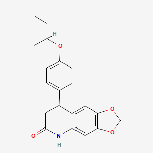 molecular formula C20H21NO4 B4587970 8-[4-(BUTAN-2-YLOXY)PHENYL]-2H,5H,6H,7H,8H-[1,3]DIOXOLO[4,5-G]QUINOLIN-6-ONE 