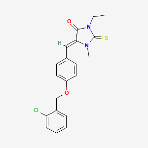 molecular formula C20H19ClN2O2S B4587985 5-{4-[(2-chlorobenzyl)oxy]benzylidene}-3-ethyl-1-methyl-2-thioxo-4-imidazolidinone 