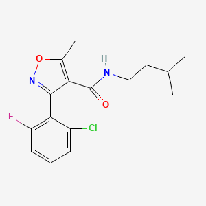 molecular formula C16H18ClFN2O2 B4588008 3-(2-chloro-6-fluorophenyl)-5-methyl-N-(3-methylbutyl)-1,2-oxazole-4-carboxamide 