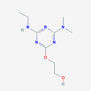 molecular formula C9H17N5O2 B458803 2-{[4-(Dimethylamino)-6-(ethylamino)-1,3,5-triazin-2-yl]oxy}ethanol 