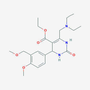 molecular formula C21H31N3O5 B4588034 ethyl 6-[(diethylamino)methyl]-4-[4-methoxy-3-(methoxymethyl)phenyl]-2-oxo-1,2,3,4-tetrahydro-5-pyrimidinecarboxylate 