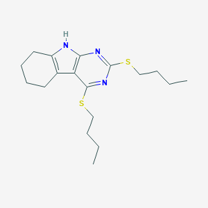 molecular formula C18H27N3S2 B458804 2,4-bis(butylsulfanyl)-6,7,8,9-tetrahydro-5H-pyrimido[4,5-b]indole CAS No. 374085-71-9