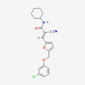 molecular formula C21H21ClN2O3 B4588049 3-{5-[(3-chlorophenoxy)methyl]-2-furyl}-2-cyano-N-cyclohexylacrylamide 