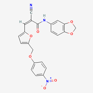 N-1,3-benzodioxol-5-yl-2-cyano-3-{5-[(4-nitrophenoxy)methyl]-2-furyl}acrylamide