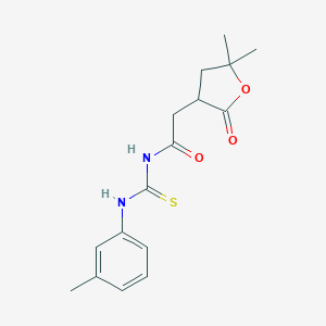 molecular formula C16H20N2O3S B458811 N-[(5,5-dimethyl-2-oxotetrahydrofuran-3-yl)acetyl]-N'-(3-methylphenyl)thiourea 