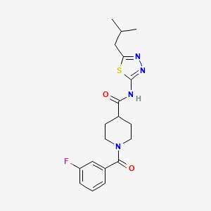 1-(3-fluorobenzoyl)-N-(5-isobutyl-1,3,4-thiadiazol-2-yl)-4-piperidinecarboxamide