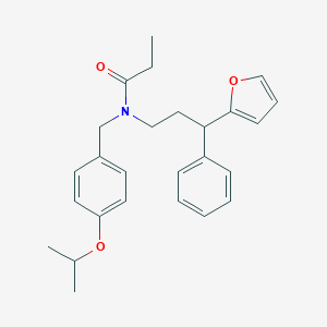 molecular formula C26H31NO3 B458812 N-[3-(2-furyl)-3-phenylpropyl]-N-(4-isopropoxybenzyl)propanamide CAS No. 376377-62-7