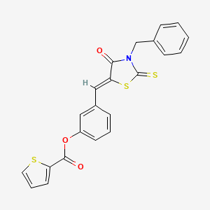 3-[(Z)-(3-benzyl-4-oxo-2-thioxo-1,3-thiazolidin-5-ylidene)methyl]phenyl thiophene-2-carboxylate